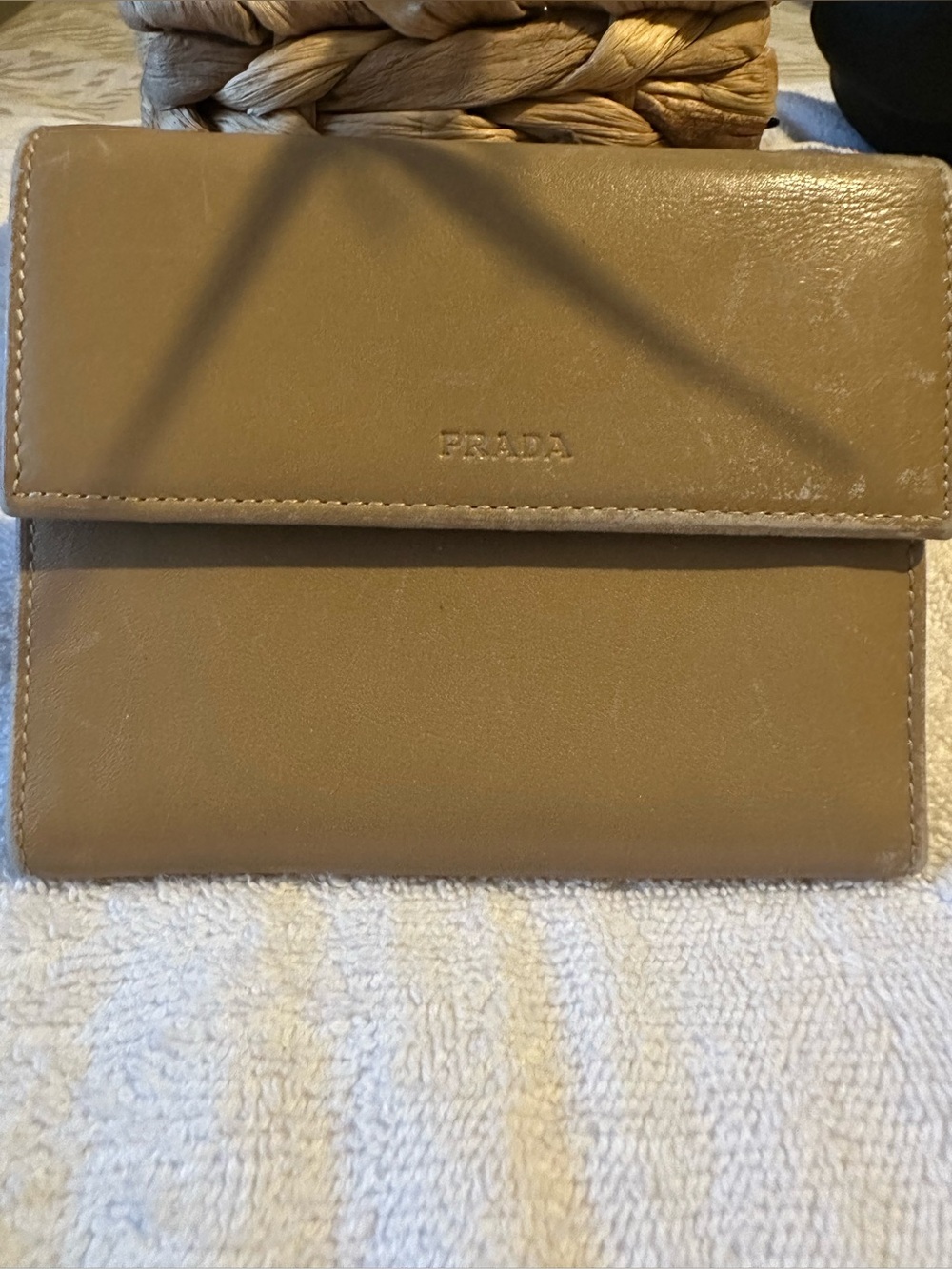 Authentic Prada Camel Leather Bifold Wallet | Made in Italy